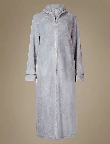 m&s zipped dressing gown